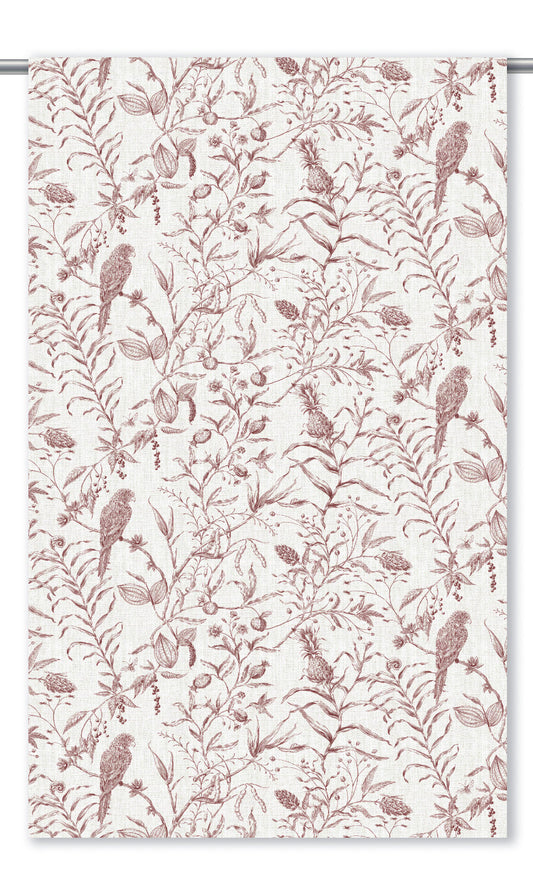 Botanical Toile Roman Shades (Maroon Red/ White)