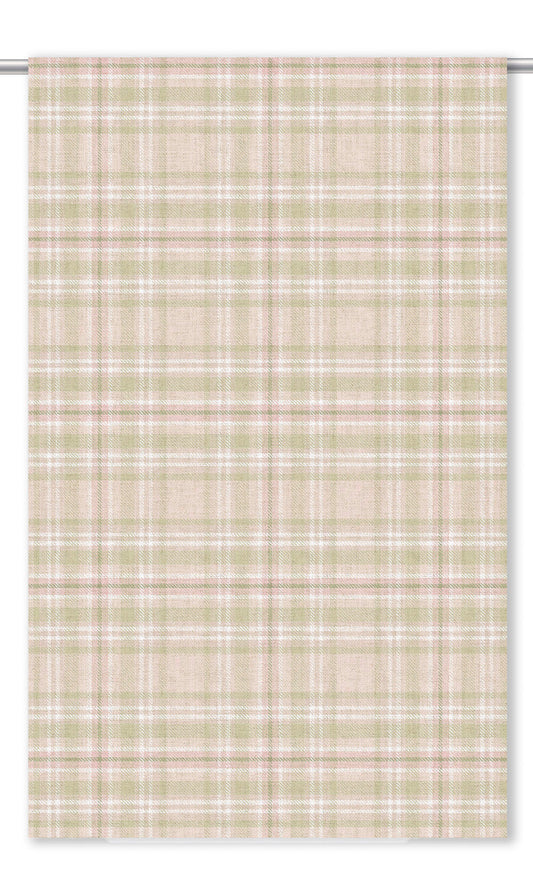 Plaid Home Decor Fabric By the Yard (Pastel Pink/ Sage Green)