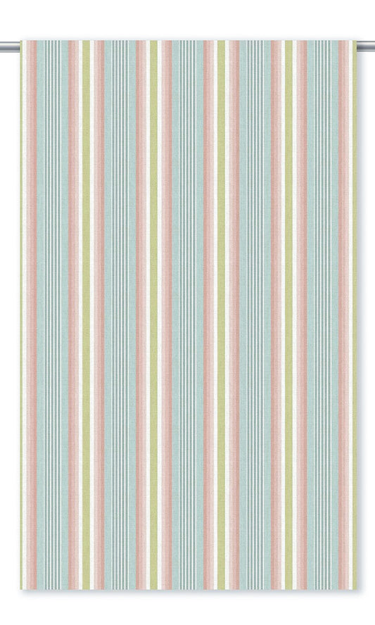 Striped Home Decor Fabric By the Yard (Powder Blue/ Pink/ Green)