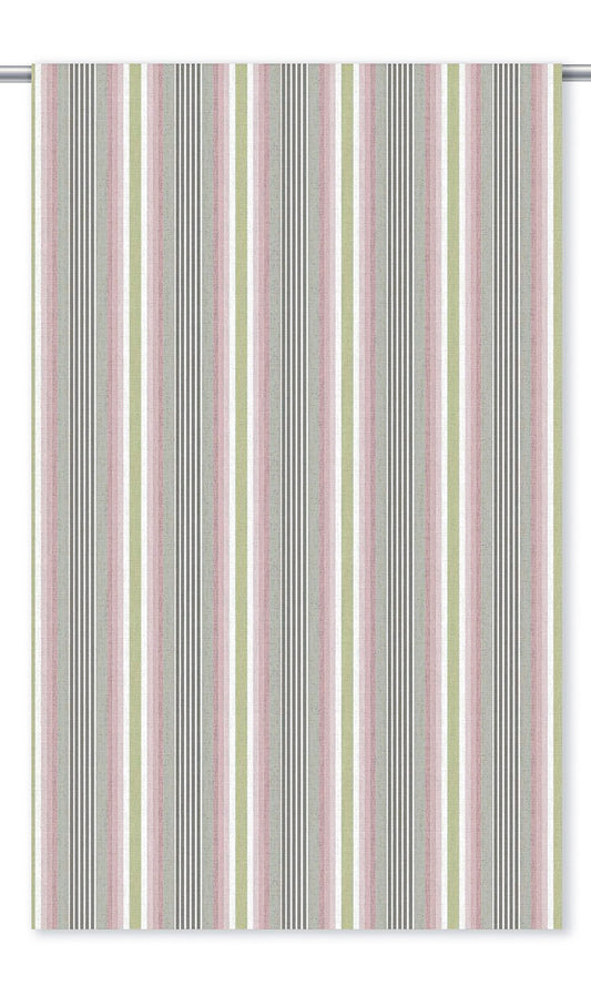 Striped Roman Shades (Soft Pink/ Sage Green/ Pale Gray)