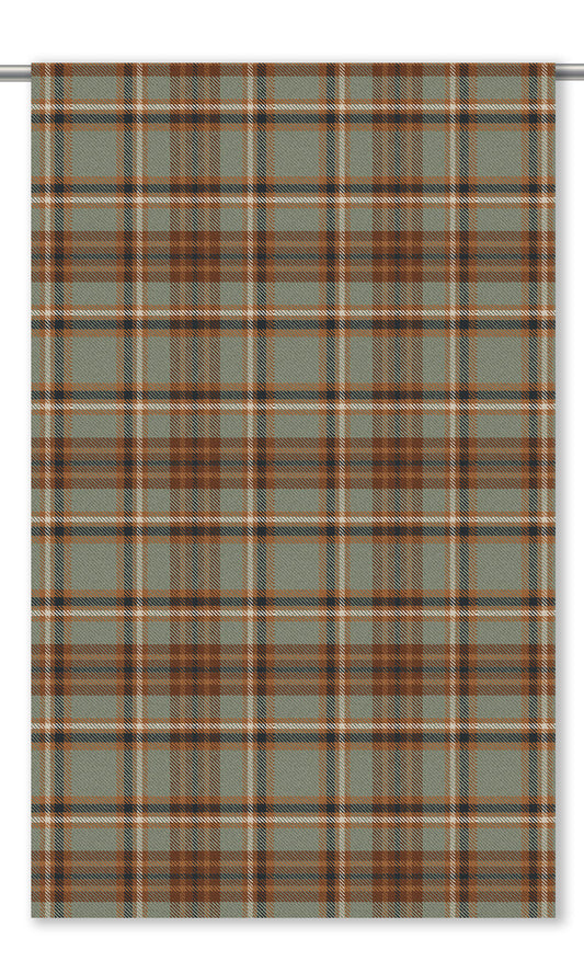 Plaid Velvet Roman Shades (Sage Green/ Wine Red/ Orange)