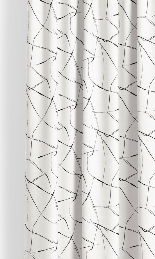 Crackle Line Patterned Velvet Fabric Blinds (Warm White/ Black)