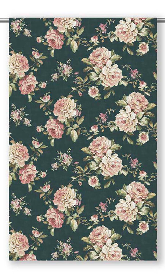 Floral Velvet Shades (Forest Green/ Blush Pink/ Pale Green)