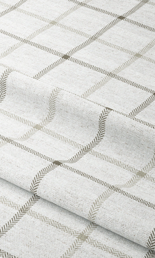 Windowpane Check Roman Shades (Smoky White/ Taupe )