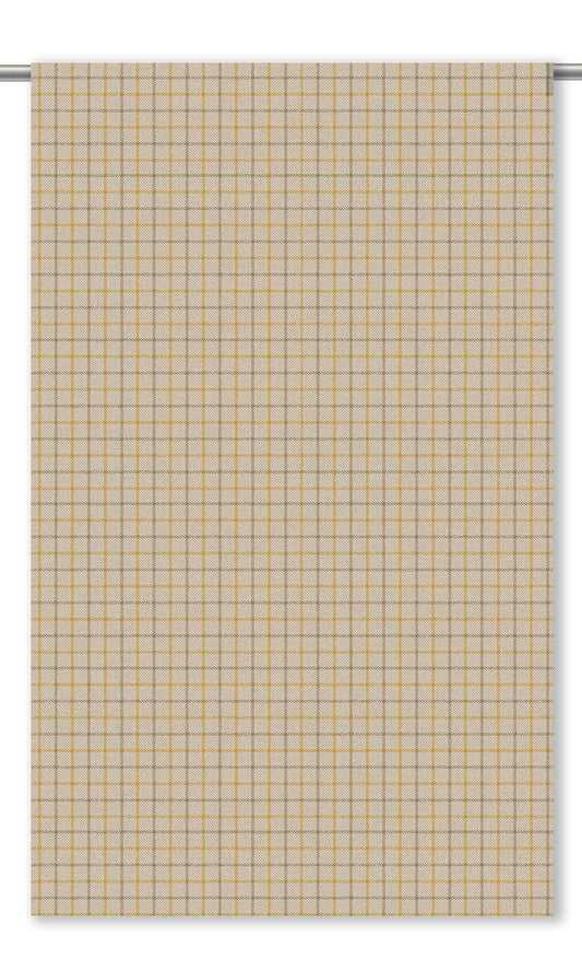 Tattersall Check Velvet Roman Blinds (Parchement Beige/ Ochre/ Dark Brown)
