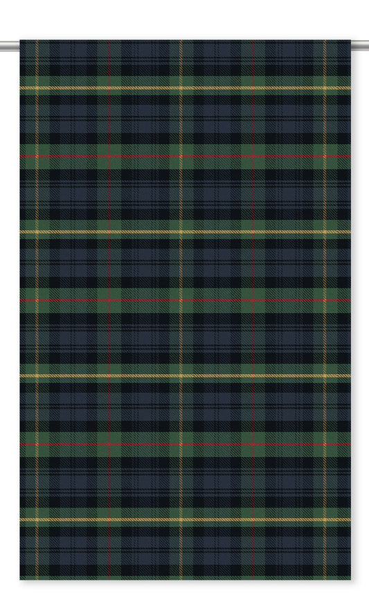 Plaid Velvet Window Blinds (Leaf Green/ Prussian Blue)