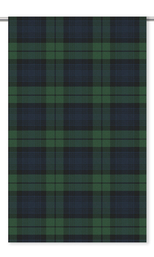 Plaid Velvet Home Decor Fabric By the Yard (Leaf Green/ Black/ Prussian Blue)