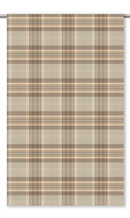 Plaid Velvet Roman Shades (Tan/ Beige/ Cinnamon Brown)