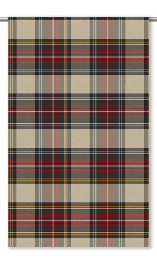 Plaid Velvet Roman Shades (Red/ Black/ Tan)