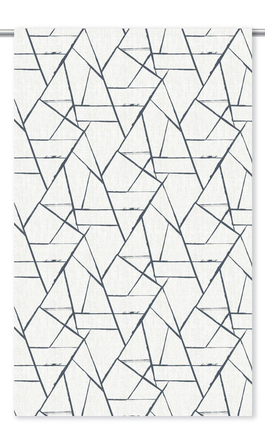 Abstract Print Fabric Blinds (Navy Blue/ White)