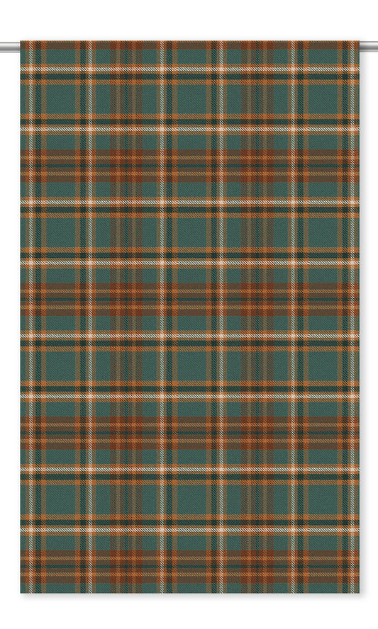 Plaid Velvet Roman Shades (Grayish Blue/ Caramel/ Brown/ Teal Blue)