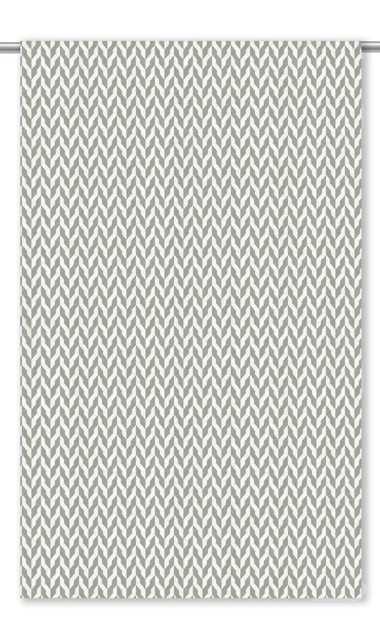 Modern Chevron Drapery (Dove Gray/ White)