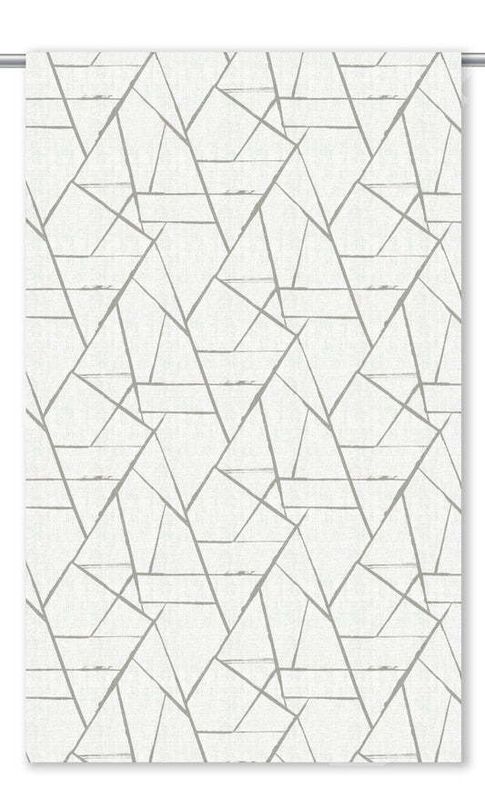 Abstract Print Drapes (Dove Gray/ White)
