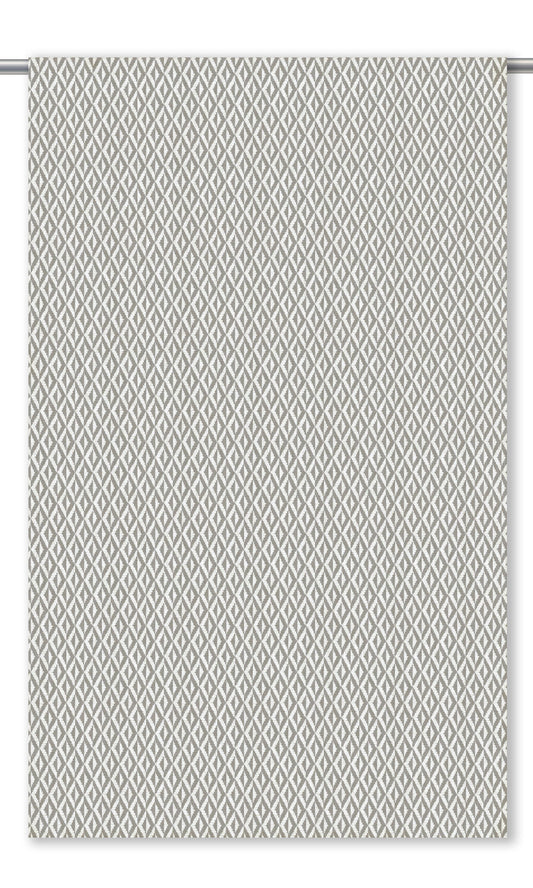 Diamond Check Window Curtains (Dove Gray/ White)