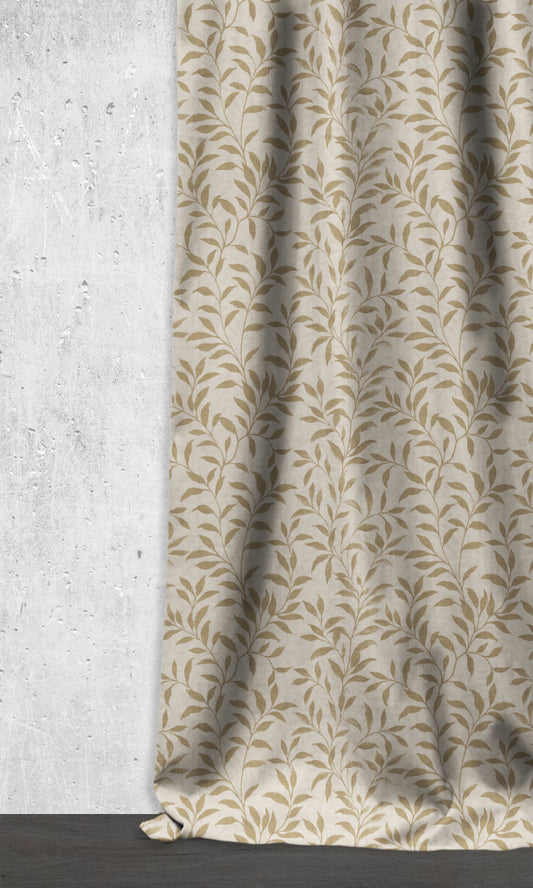 Dimout Floral Fabric Blinds Cream/ Beige)