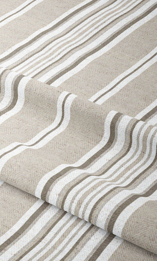 Striped Drapes (Taupe/ White)