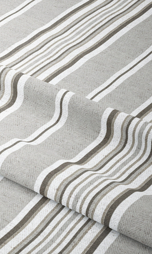 Striped Roman Shades (Dove Gray/ White)