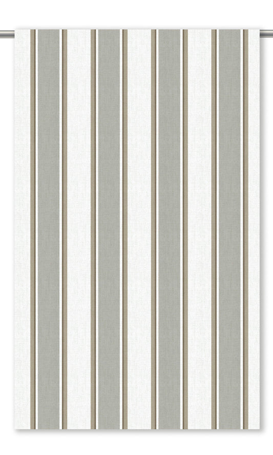 Regency Striped Roman Shades (Dove Gray/ White)