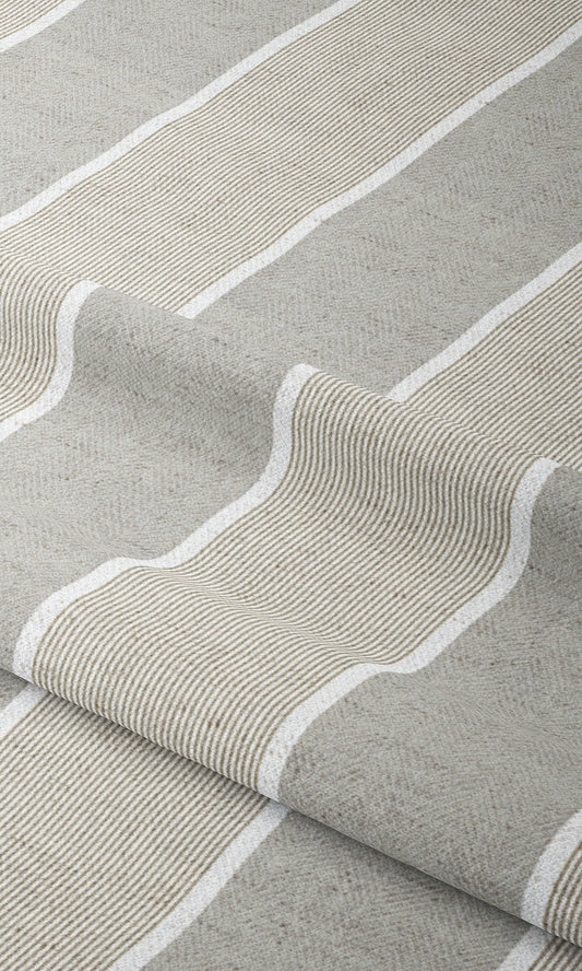 Regency Striped Window Curtains (Gray/ Beige)