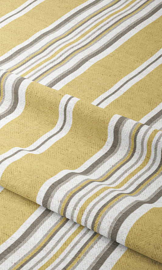 Striped Drapes ( Ochre Yellow/ Taupe)