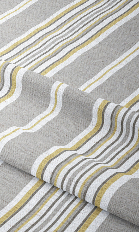 Striped Roman Blinds (Gray/ Chartereuse Yellow)