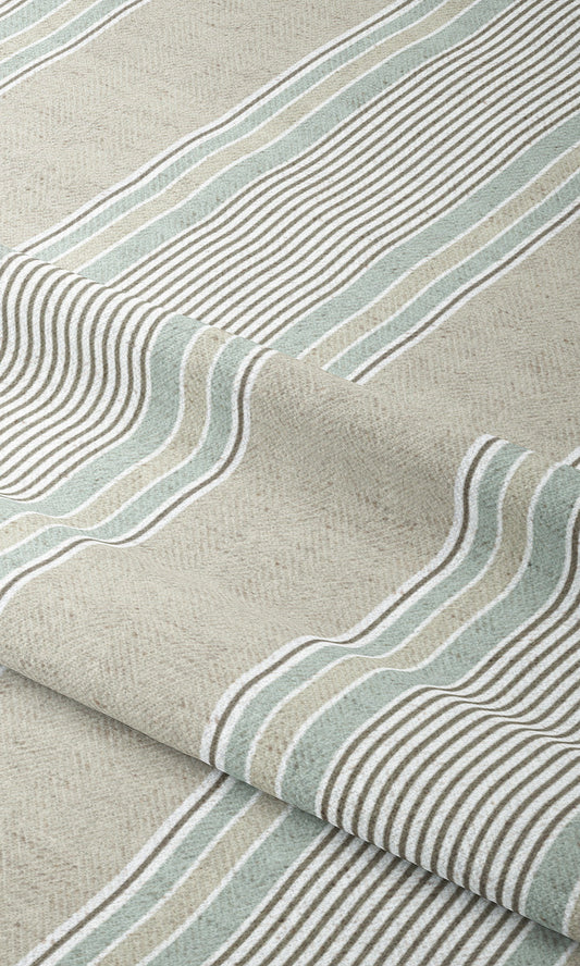 Striped Roman Shades (Khakhi Beige/ Blue)