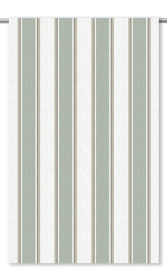 Regency Striped Roman Shades (Soft Green/ Greige)