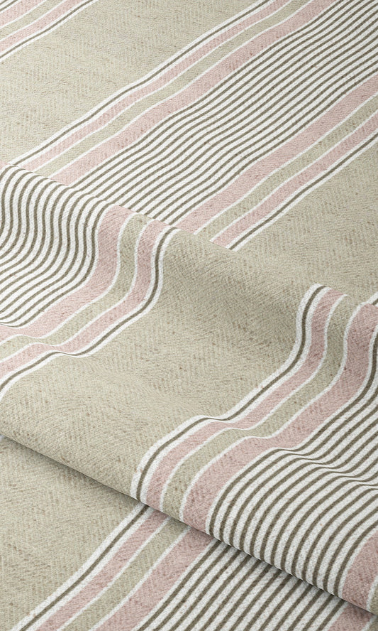 Striped Fabric Blinds (Beige/ Blush Pink)