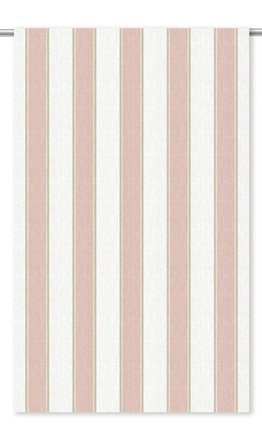 Regency Striped Window Curtains (Dusty Pink/ White)