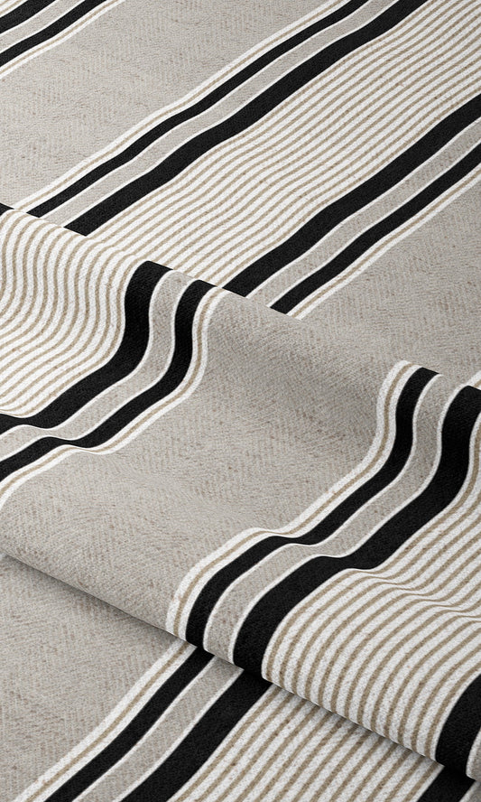 Regency Striped Roman Blinds (Warm Gray/ Black)
