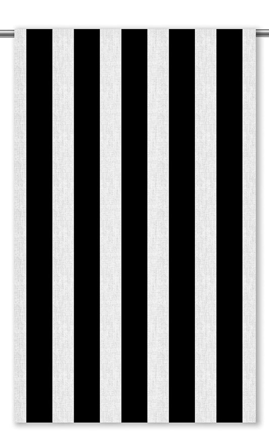 Awning Stripes Roman Shades (Black & White)