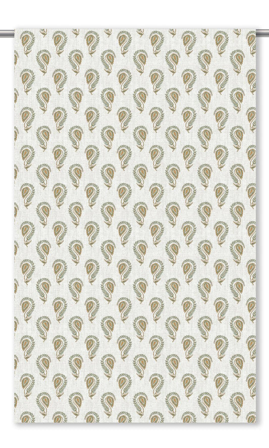 Floral Paisley Roman Blinds (Warm White/ Olive Green/ Sienna Yellow)