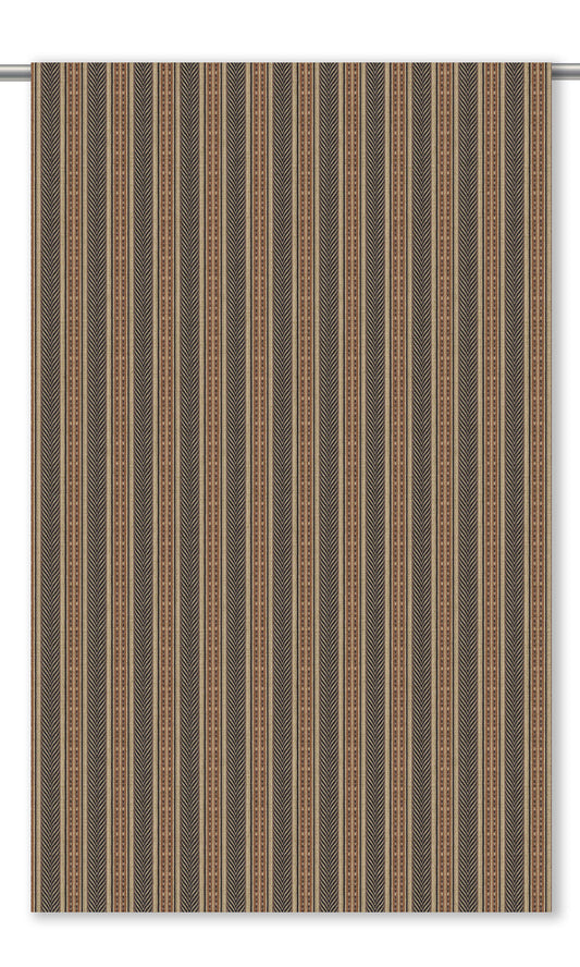Tribal Striped Velvet Roman Shades (Brown/ Black/ Beige)