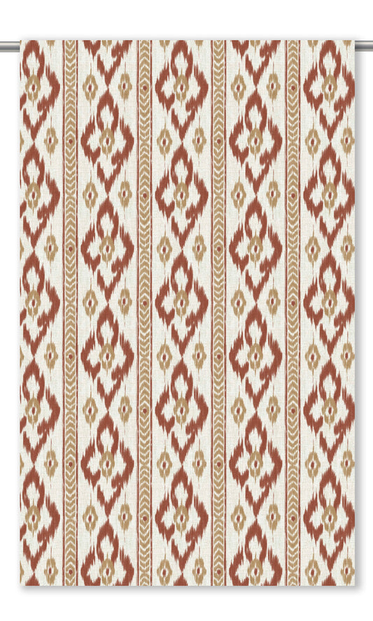 Striped Home Decor Fabric By the Yard (Terracotta Red/ Tortilla Brown)