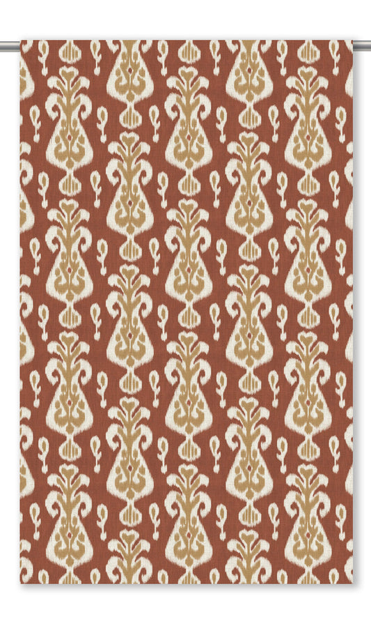Ikat Floral Fabric Blinds (Burnt Orange/ Khaki Beige)