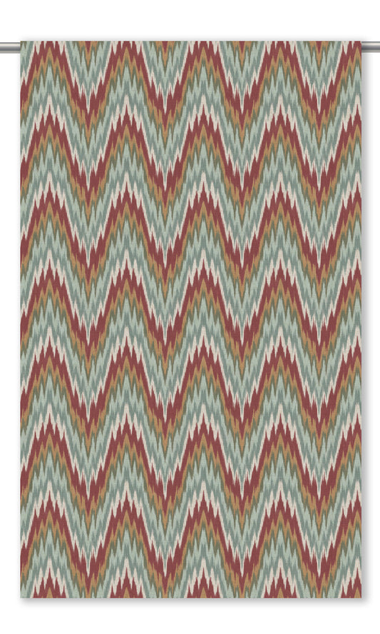 Ikat Chevron Window Blinds (Maroon Red/ Blue)