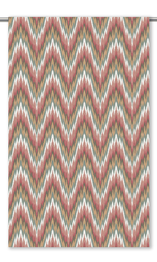 Ikat Chevron Roman Blinds (Pink/ Tan Yellow/ Gray)