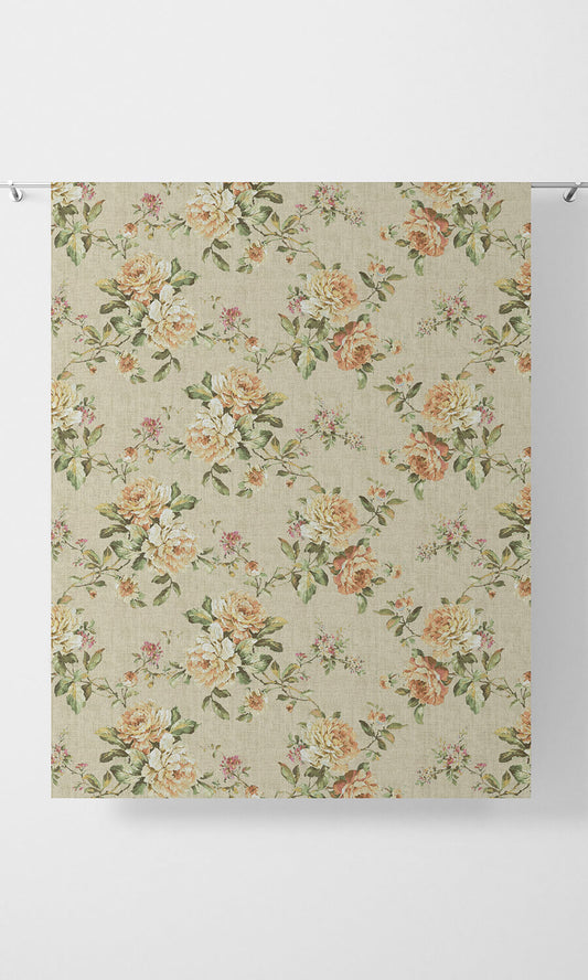 Country Floral Drapery (Yellow/ Orange)