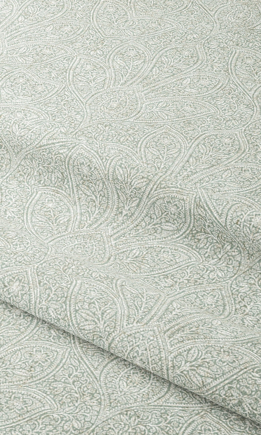 Textured Floral Print Window Shades (Teal/ Blue-Green)