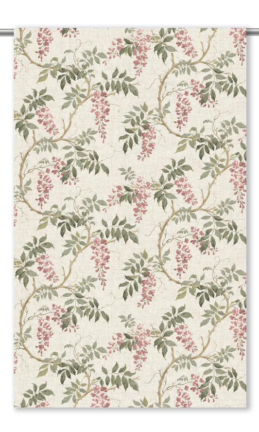 Floral Vine Print Roman Shades (Olive Green/ Dusty Pink)
