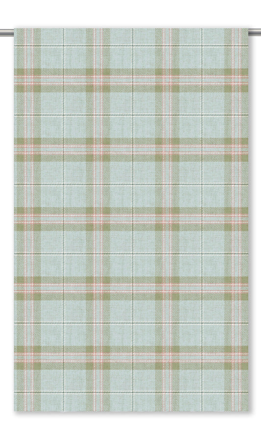 Windowpane Check/ Plaid Roman Shades (Powder Blue/ Olive Green)