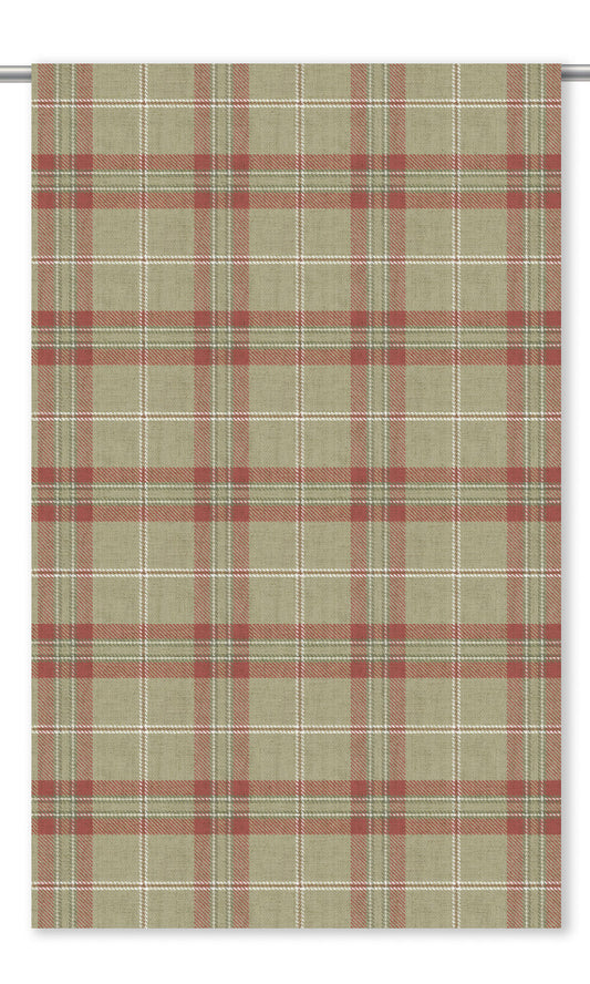 Windowpane Check/ Plaid Roman Blinds (Olive Green/ Red)