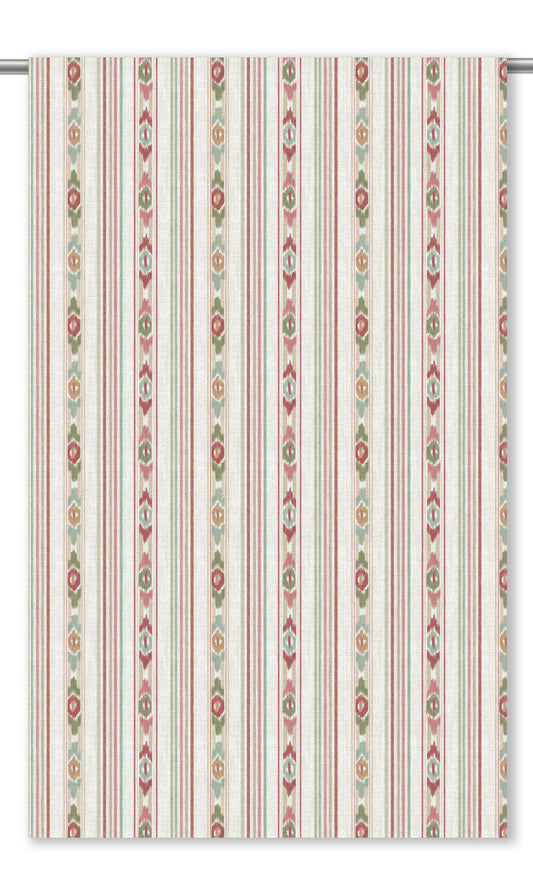 Ikat Striped Roman Shades (Off-White/ Soft Red/ Pink)