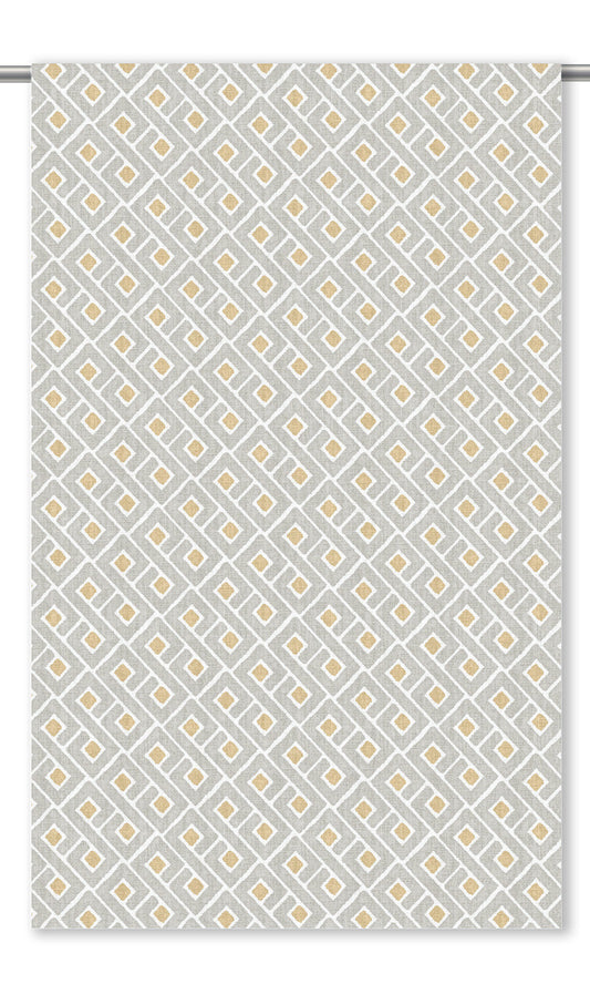 Lattice Check Roman Blinds (Cloud Gray/ Mustard Yellow)
