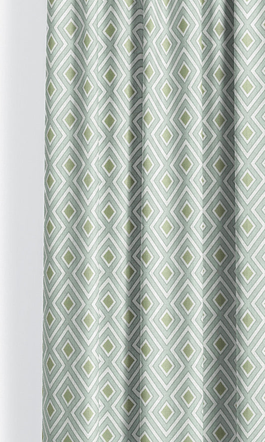 Diamond Check Roman Shades (Powder Blue/ Moss Green)