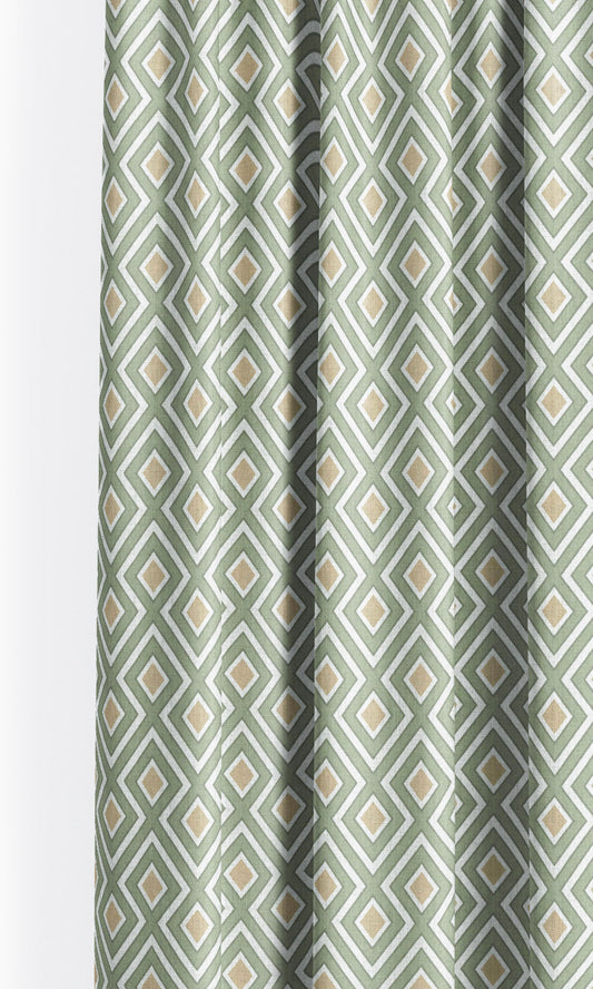 Diamond Check Roman Shades (Forest Green/ Beige)