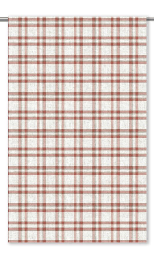 Tartan/ Plaid/ Checked Shades (Brick Red/ White)
