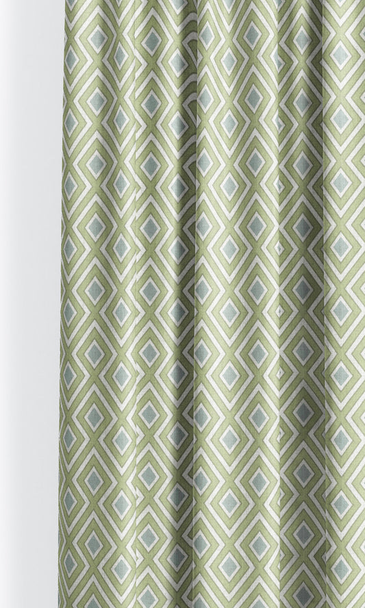 Diamond Check Window Blinds (Moss Green/ Stone Blue)