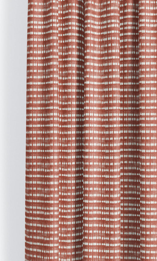 Shibori-Effect Striped Shades (Rust Red/White)