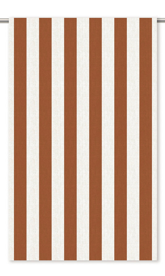 Awning Striped Home Decor Fabric By the Yard (Burnt Orange/ Terracotta Red)
